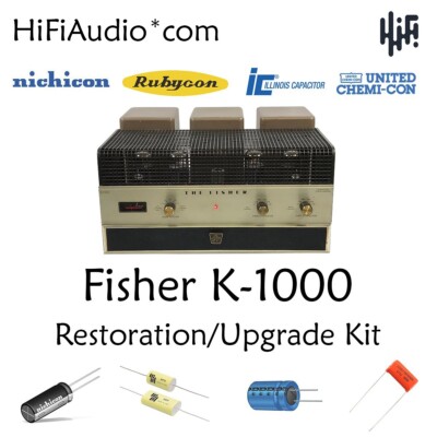 Fisher K1000 amplifier restoration recap repair service rebuild kit capacitor-image