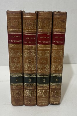 Oeuvres Spirituelles de Francois Fenelon 1834 Four volumes  Set Leather-image