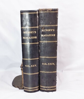 Munsey Magazine Bound Leather 1900-01 Set ~ China, Siberia, Sikhs, Steamships-image