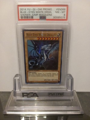Yugioh Blue Eyes White Dragon JUMP-EN068 Graded PSA 8 MINT Ultra Rare Promo 2014-image