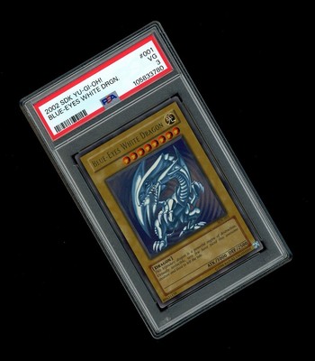 2002 Yu-Gi-Oh! BLUE EYES WHITE DRAGON HOLO SDK-001 PSA GRADED 3! -image