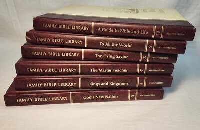 Family Bible Library 6 Book Set Southwestern Company Leather Bound Homeschool-image