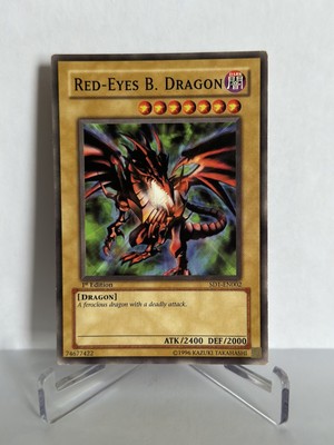 YUGIOH - RED EYES B DRAGON - COMMON SD1-EN002 1ST EDITION - LP-image