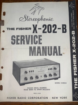 Fisher X-202-B Control Amplifier Service Manual Original-image