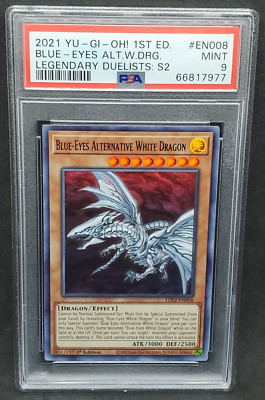 Yugioh PSA 9 MINT Blue-Eyes Alternative White Dragon LDS2-EN008 Ultra Rare 1st-image