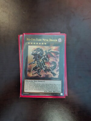 Red Eyes Black Dragon Deck Yugioh Card (46 Cards) w/ Extra Deck & Sleeves-image