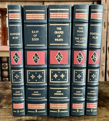 Steinbeck Easton Press Novels & Short Stories 5 Vol. Set Grapes of Wrath & More!-image
