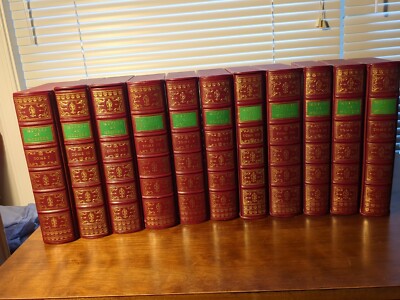 Fine leather binding 11 vol full set of Moliere L'Édition d'art H. Piazza French-image