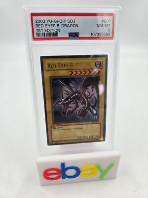 YU-GI-OH! Yugioh Red Eyes Black Dragon 1st Edition SDJ-001 PSA 8 Joey Wheeler-image