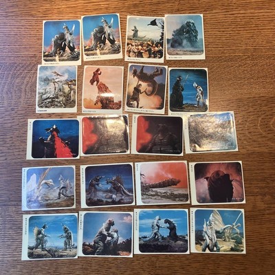Godzilla Sticker Set 18 Sheets Vintage Kaiju Collectible Used-image