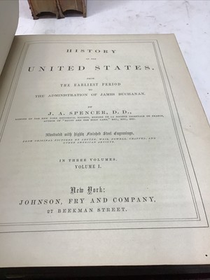 1858 History of the United States by Johnson, Fry and Co. 3 Volume Set-image