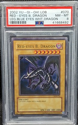 Yu-Gi-Oh! TCG Red-Eyes B. Dragon LOB-070 Ultra Rare PSA 8-image