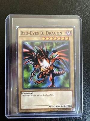 Yugioh Red-Eyes B. Dragon PCJ-EN001 Secret Rare - Fair Condition. Some Dings.-image