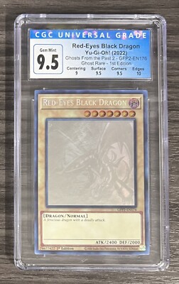 CGC 9.5 Yu-Gi-Oh 2022 GFP2-EN176 Red-Eyes Black Dragon Ghost Rare 1st Edition-image