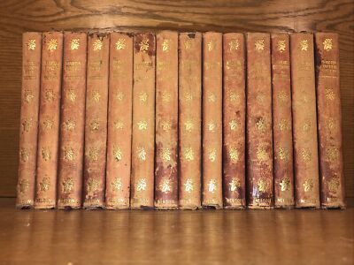 LEATHER Set(Charles Dickens Limp Leather 14 Volumes Antiquarian not complete-image