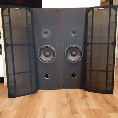 Vintage Fisher Floor Standing Pair 2 Way Speaker System STV-9718 60 Watts Tested-image