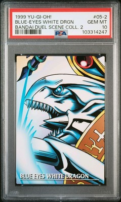 POP8 Yu-Gi-Oh PSA10  Blue-eyes White Dragon Bandai Duel Scene Card Comb Ok! -image