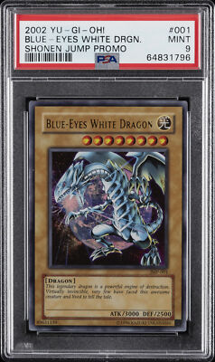2002 YU-GI-OH! SHONEN JUMP PROMO #001 BLUE-EYES WHITE DRAGON PSA 9-image