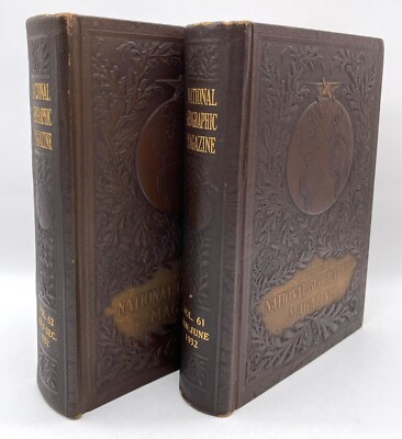 1932 - National Geographic Leather Bound Albrecht Collection, Volume 61 & 62 Set-image