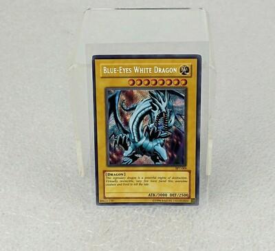1996 Yu-Gi-Oh YuGiOh Holo Card Blue-Eyes White Dragon BPT-009 English Artwork  2-image
