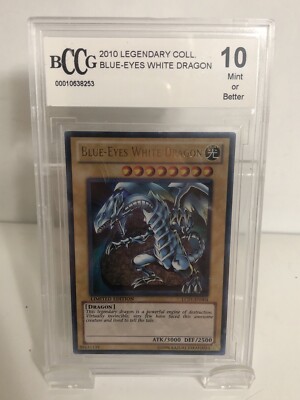 BCCG 10 Mint Card | YuGiOh Blue-Eyes White Dragon LC01-EN004 RARE - Gem-image