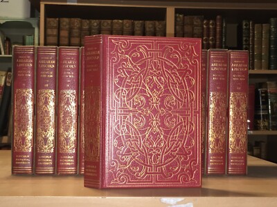 ABRAHAM LINCOLN 1894 Leather Set Nicolay Hay CIVIL WAR Antique Books Fine Cond-image