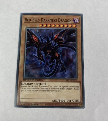 Yugioh Red-Eyes Darkness Dragon Sgx3-Enb01 Duelists of Shadows Common Speed Duel-image