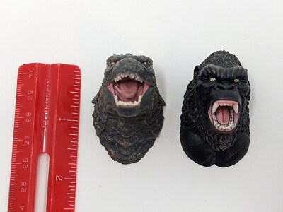 Godzilla vs King Kong Ichiban Kuji Head Bust Magnet Set of 2 Lot Toho Japan-image