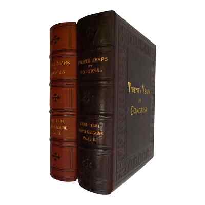 Twenty Years of Congress ... by James G. Blaine (Signed). 2 Vol. Set (1884-1886)-image