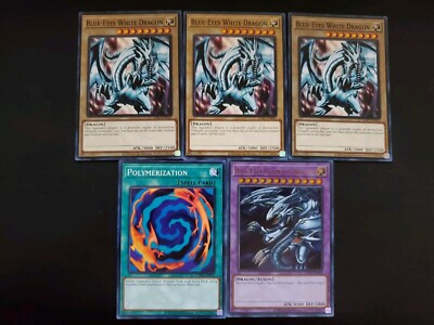 YUGIOH SET  BLUE EYES WHITE ULTIMATE DRAGON POLYMERIZATION AUTHENTIC NM-image