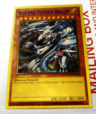 Gold Foil Blue-Eyes Ultimate Dragon Custom Fan Made Trading Card YuGiOh-image