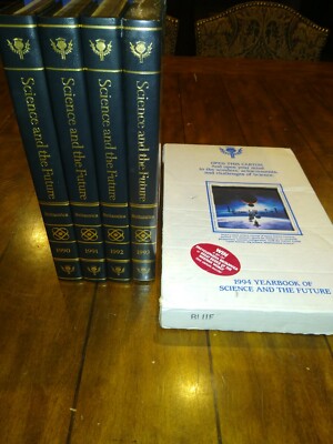 Britannica Science & The Future Yearbooks Book Set of 5 (1990-1994), 2 unopened-image