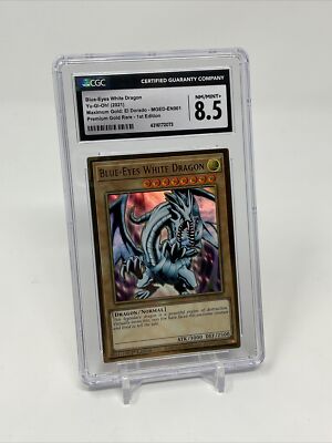 Yu-Gi-Oh! Blue-Eyes White Dragon Max. Gold El Dorado 1st Ed MGED-EN001 CGC 8.5-image