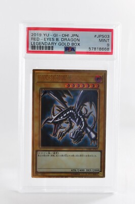 PSA 9 Yugioh TCG Red-Eyes Black Dragon LGB1-JPS03 LEGENDARY GOLD BOX Japanese-image