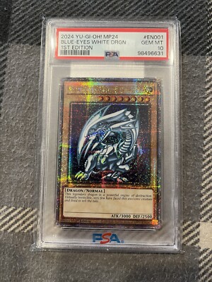 Yugioh PSA 10 BLUE-EYES WHITE DRAGON MP24-EN001 QUARTER CENTURY SECRET RARE (87)-image