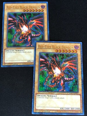 YUGIOH RED-EYES BLACK DRAGON HAC1-EN003 1ST ULTRA X2 (NM)-image