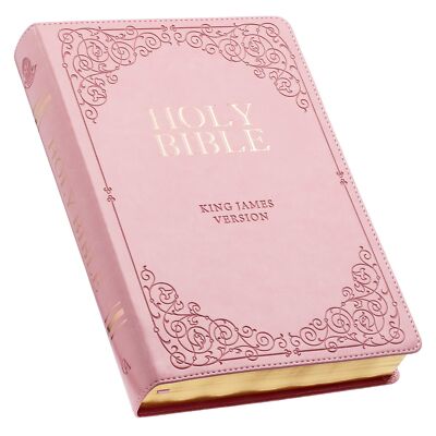 KJV Holy Bible, Giant Print Faux Leather Red Letter King James Version, Pink (KJ-image