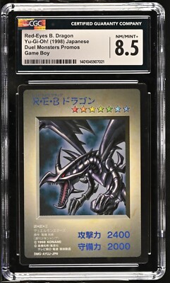Yugioh Card Red-Eyes Black Dragon Duel Monsters Game Boy Promo CGC 8.5 NM/MINT+-image