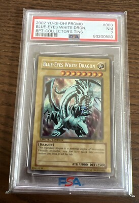 Yu-Gi-Oh! 2002 Blue-Eyes White Dragon BPT-Collector's tins BPT-003 Psa 7-image