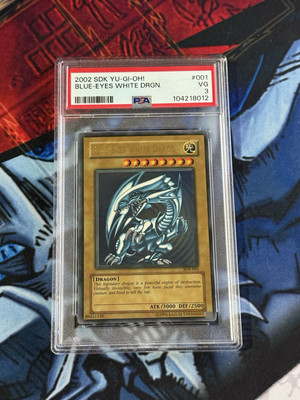 PSA 3 Yugioh Starter Deck Kaiba Ultra Rare Blue-Eyes White Dragon SDK-001 EX/MT-image