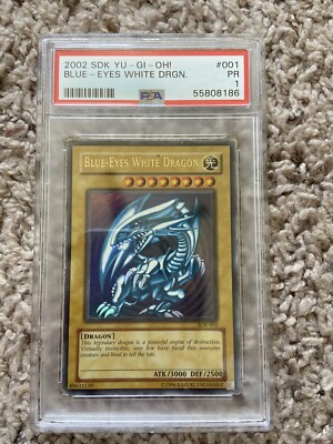 Blue-Eyes White Dragon - SDK-001 - PSA 1 PR - Ultra Rare Yugioh POP 132-image