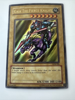 Yu-Gi-Oh! TCG Gaia The Fierce Knight Legend of Blue Eyes White Dragon LOB-006...-image