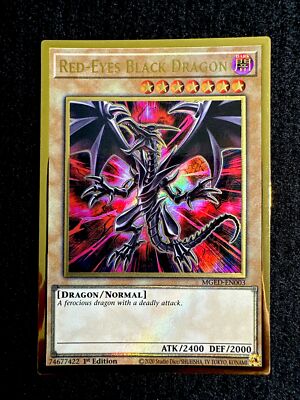 🔥 YUGIOH • RED EYES BLACK DRAGON • ULTRA RARE • MGED-EN003 • 1ST • NM 🔥-image