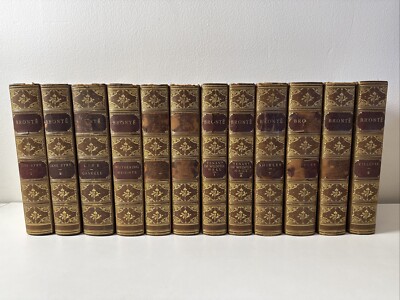 LEATHER Set WORKS OF BRONTË - COMPLETE THORNTON EDITION Rare GIFT Jane Eyre 1905-image