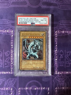 Blue-Eyes White Dragon LOB-001 1st Edition PSA 8-image
