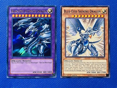 Yugioh Blue-Eyes Ultimate Dragon (Ultra Rare) + Blue-Eyes Shining Dragon - Set-image