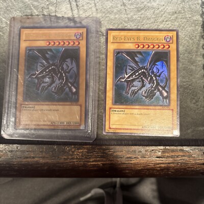2X Yugioh Red-Eyes Black Dragon SDJ-001 Unlimited Edition Holo Rare Yu-Gi-Oh!-image