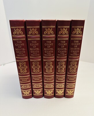 392/800 COUNT OF MONTE CRISTO by Alexandre Dumas ~ 5 Vol DELUXE Easton Press Set-image