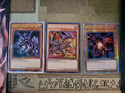 YUGIOH 3X RED-EYES BLACK DRAGON 2 QUARTER CENTURY 1 PRISMATIC MP24/LC01/TN23-image