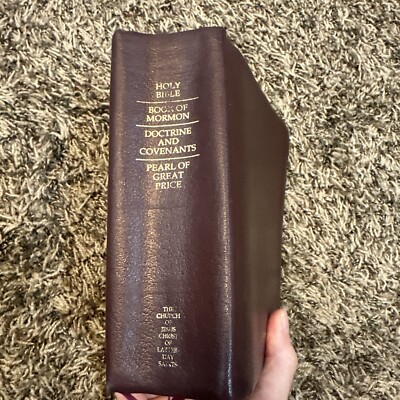 Black Quad Scripture Set Holy Bible Book of Mormon LDS Standard Leather-image
